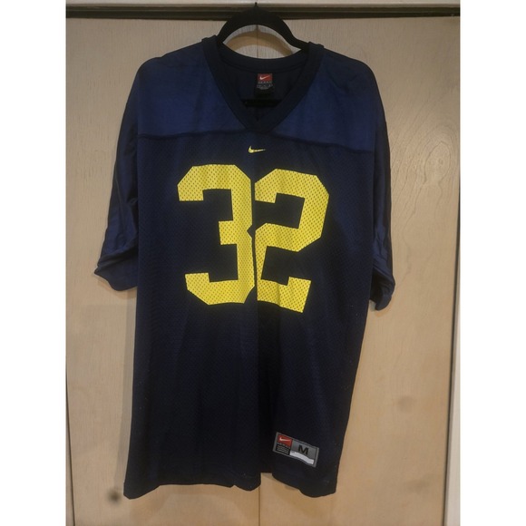 Nike Other - Nike Team Michigan Wolverines #32 Football Jersey Men's Medium Navy Yellow Mesh